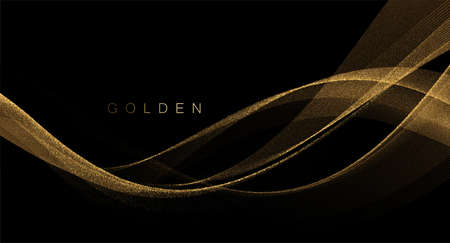 Abstract shiny color gold wave design elementの写真素材
