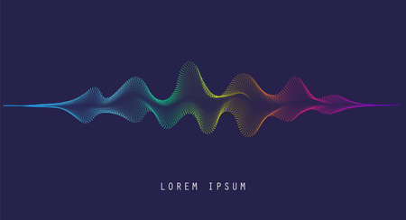 Vector background with color abstract wave dots