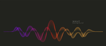 Vector background with color abstract wave dots