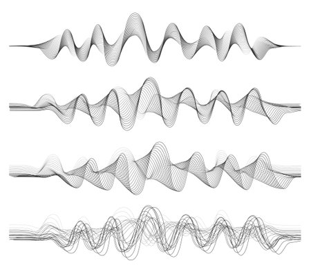 Vector background with black color abstract blend waveのイラスト素材