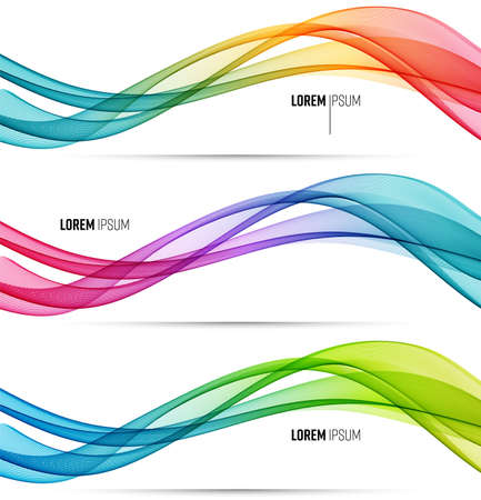 Vector abstract colorful flowing wave lines isolated on white background. Design element for technology, science, modern concept.のイラスト素材