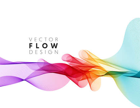 Vector abstract colorful flowing wave lines isolated on white background. Design element for wedding invitation, greeting cardのイラスト素材