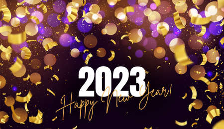 Happy New Year luxury background with golden glitter sparkles