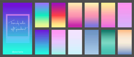 Trendy Soft color gradients. Background for app, flyer, invitation, poster, brochure, banner. Simple modern design. Retro vibrant palette.のイラスト素材
