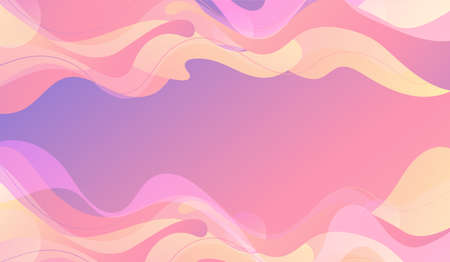 Modern colorful flow poster. Wave Liquid shape color paint. Moving simple lines.のイラスト素材