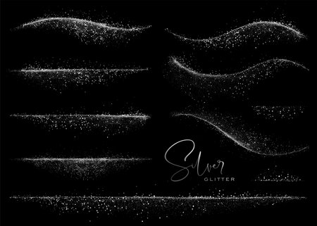 Set of Abstract shiny gold glitter design element. For New Year, Merry Christmas greeting card designの写真素材