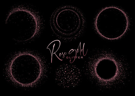 Set of Abstract shiny gold glitter design element. For New Year, Merry Christmas greeting card designの写真素材