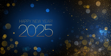 2025 New Year Abstract shiny color gold wave design elementのイラスト素材