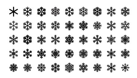 Vector Snowflakes icons. Blue Snowflake. Winter snow. Merry Christmas patternのイラスト素材