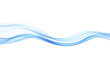Soft Blue Smoke Gradient Transparent Wave Background. Colorful Flowing Wavy Lines isolated on white background.のイラスト素材