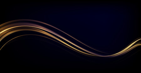 Abstract shiny color gold wave luxury backgroundのイラスト素材