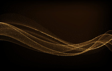 Abstract shiny color gold wave luxury backgroundのイラスト素材