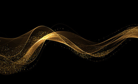 Abstract shiny color gold wave design elementのイラスト素材