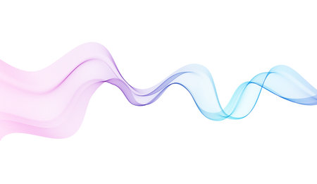 Abstract Background, Transparent Waved Lines. Soft Blue Purple Smoke Wave BG. Colorful Gradient Flowing Wavy Lines. Vector illustration.のイラスト素材