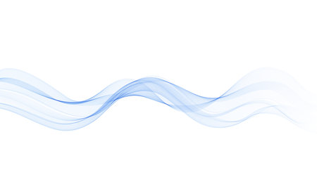 Abstract Background, Transparent Waved Lines. Soft Blue Smoke Wave BG. Colorful Gradient Flowing Wavy Lines. Vector illustration.のイラスト素材