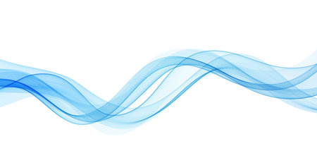 Abstract Background, Transparent Waved Lines. Soft Blue Smoke Wave BG. Colorful Gradient Flowing Wavy Lines. Vector illustration.のイラスト素材