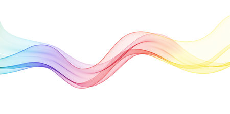 Abstract Background, Transparent Waved Lines. Soft Spectrum Gradient Smoke Wave BG. Colorful Rainbow Flowing Wavy Lines. Vector illustration.のイラスト素材