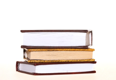 three books lie over white background  の写真素材