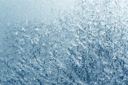 Frosty natural pattern on winter window