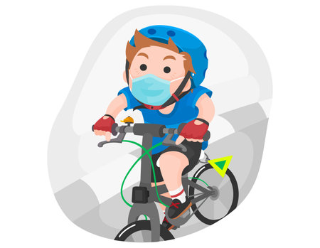 People with bicycle vector illustrationのイラスト素材