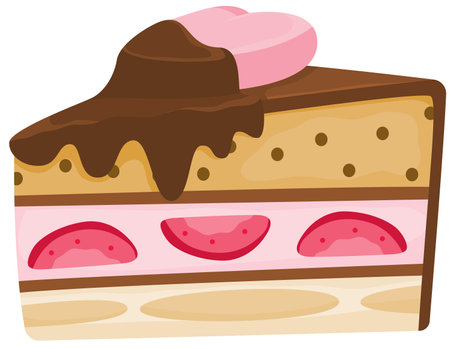 Valentine day chocolate cake gift celebrationのイラスト素材
