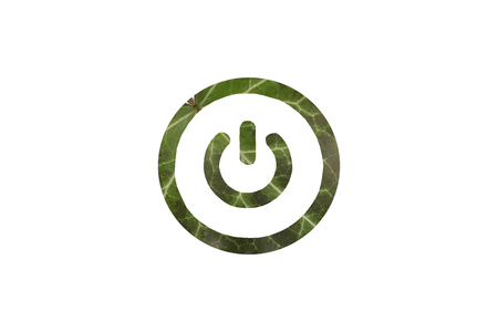 Icon for start cut out of a green ivy leafの写真素材