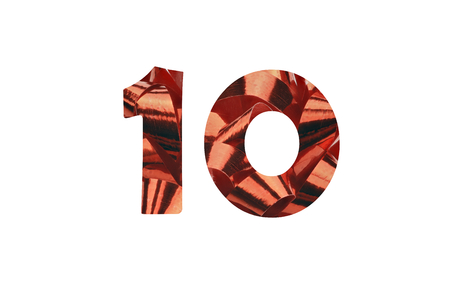 Cut out number 10 from a picture of a poison ribbonの写真素材