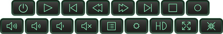 Set of Media player buttons in neon colorsのイラスト素材