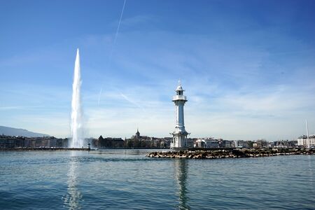 Jet d'Eau, Geneva, Switzerlandのeditorial素材