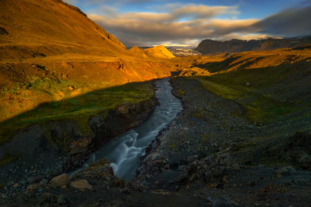 Fremri-Emstrua river canyon on Landmannalaugar trail, Icelandの写真素材