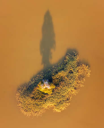 Island on polish kayak route Krutynia, Poland