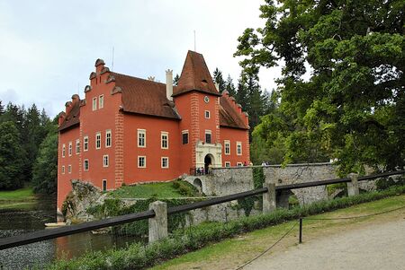 Chateau Cervena Lhota in south Bohemia near pondのeditorial素材