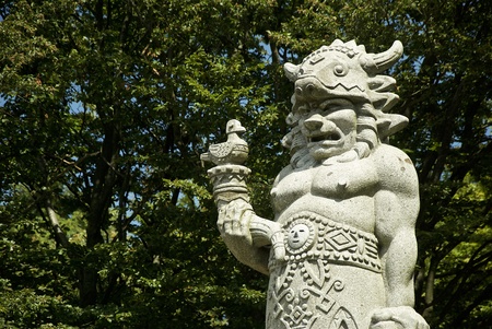 Statue of Radegast, The pagan God of hospitality, fertility and harvestの写真素材