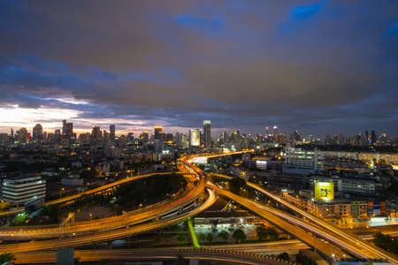 Bangkok city view in blue hour.のeditorial素材
