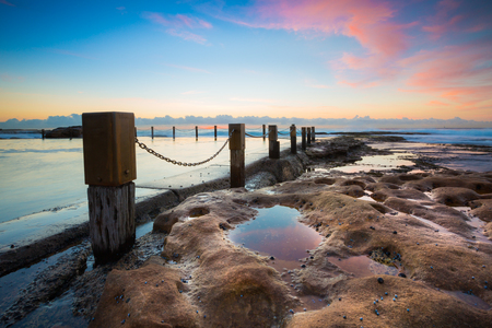 Swimming pool closed to the sea, Maroubra rock pool, Australia.の写真素材