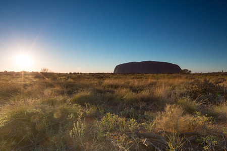 Australia outback with blue skyの写真素材