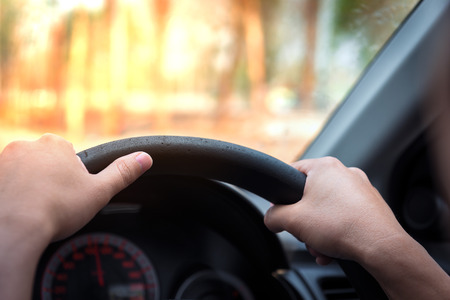 Man driving car.の写真素材