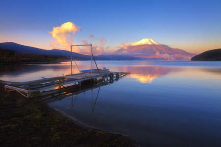 Mount fuji at Lake kawaguchiko,Sunriseの写真素材