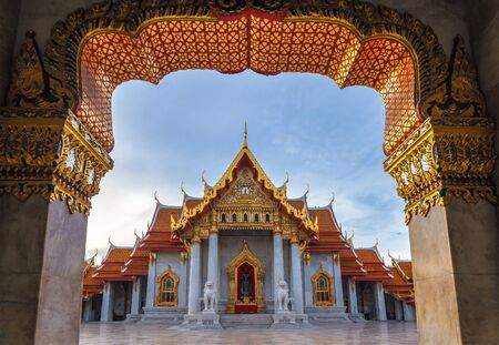 The Marble Temple, Wat Benchamabopitr Dusitvanaramの写真素材