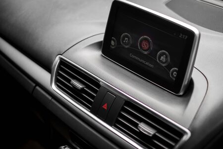Interior of a modern car, Car Air Conditioner and digital panel