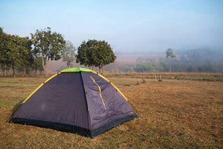 Tent in camping area in Thung Salaeng Luang national parkの写真素材