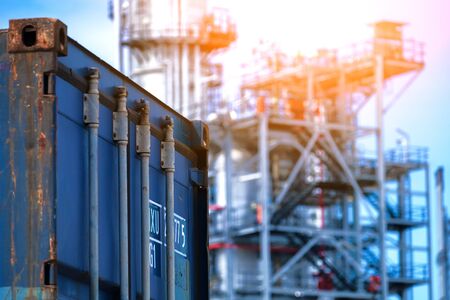 Container in industry plant, Industry and shipping conceptの写真素材