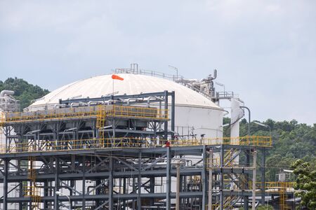 Oil refinery plant. Power and energy, Petroleum, Petrochemical concept.の写真素材