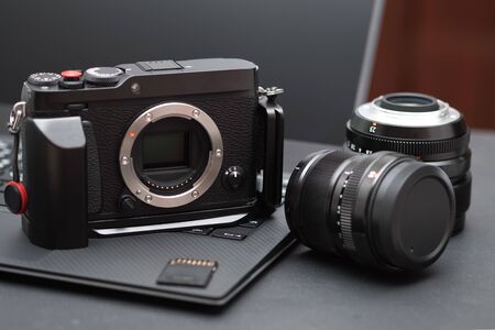 Digital camera on desk