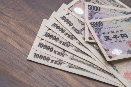 Japanese ten thousand Yen close upの写真素材