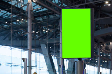 blank green empty billboard in stationの写真素材