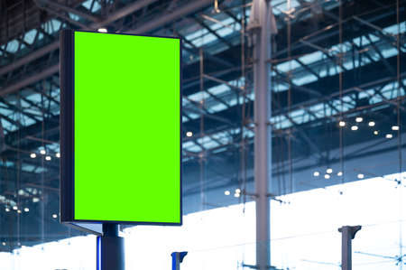 blank green empty billboard in stationの写真素材