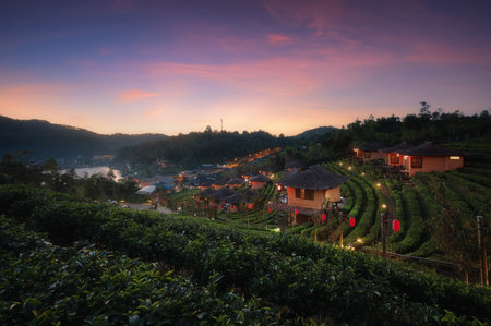 Doi Luang Chiang Dao mountain peak located in Chiang Mai province, The third highest mountain in Thailandの写真素材