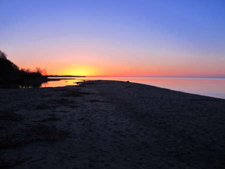 Beach during Sunriseの写真素材