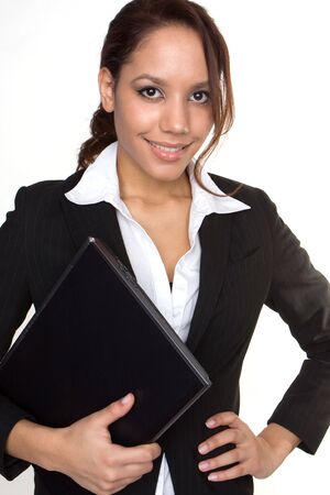Brunette woman hug laptop computer, she love her workの写真素材